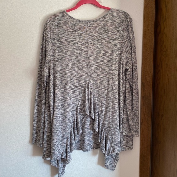 Knox Rose Knit Gray Handkerchief Cardigan Women’s Size XXL - Picture 2 of 10